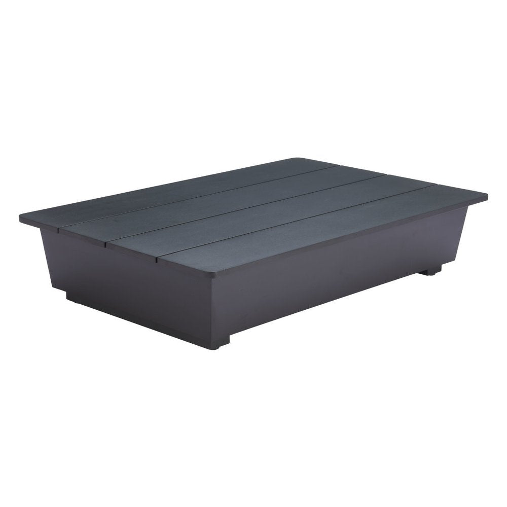 50" Black Aluminum Outdoor Coffee Table  Warm Home View