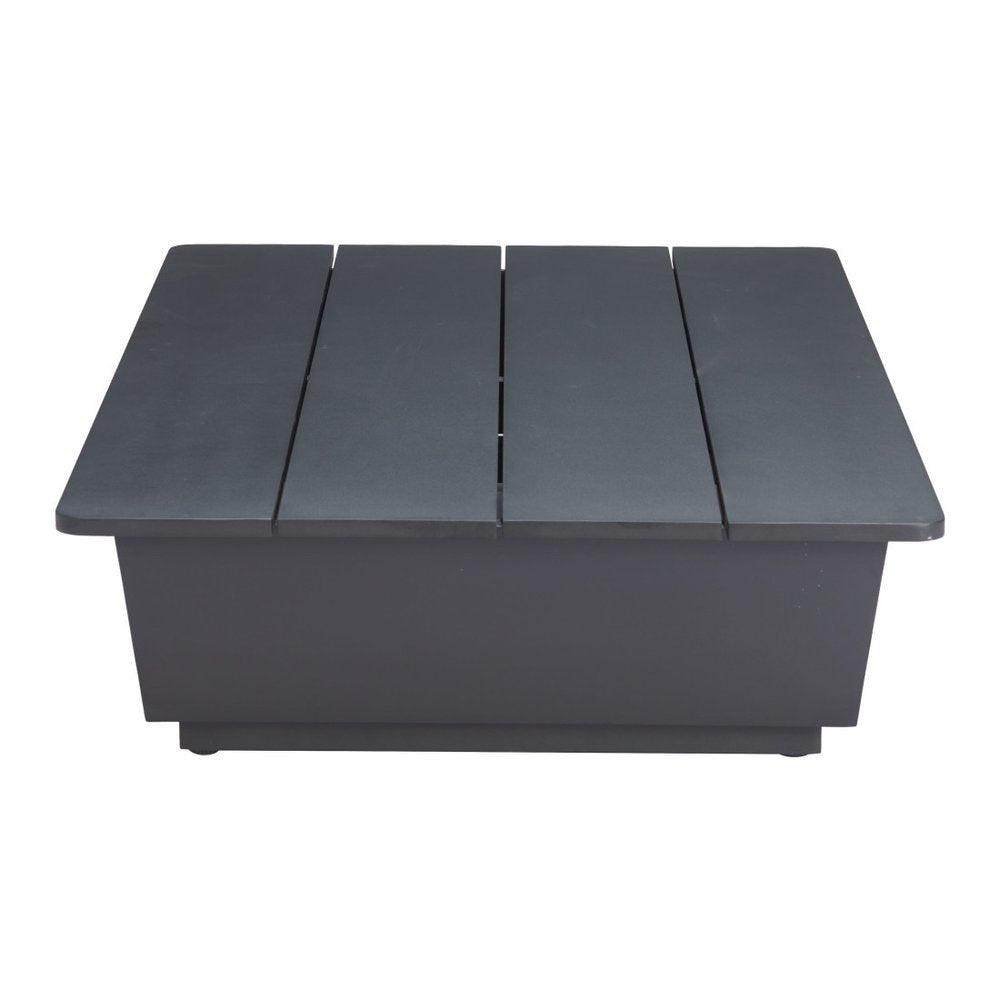 50" Black Aluminum Outdoor Coffee Table  Warm Home View