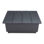 50" Black Aluminum Outdoor Coffee Table  Warm Home View