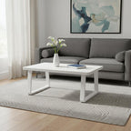 43" White Aluminum Outdoor Coffee Table  Warm Home View