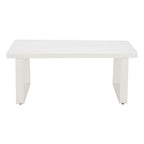 43" White Aluminum Outdoor Coffee Table  Warm Home View
