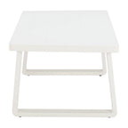 43" White Aluminum Outdoor Coffee Table  Warm Home View