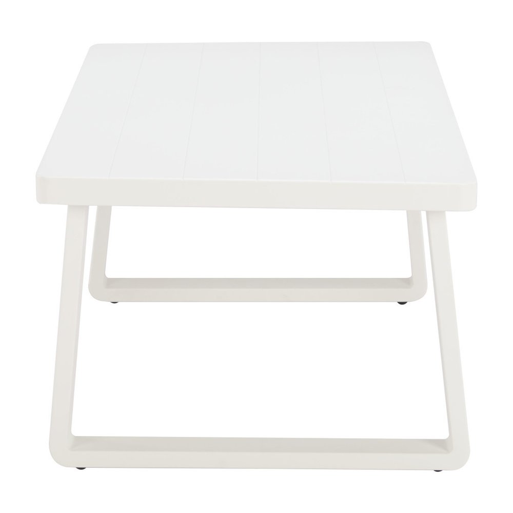 43" White Aluminum Outdoor Coffee Table  Warm Home View