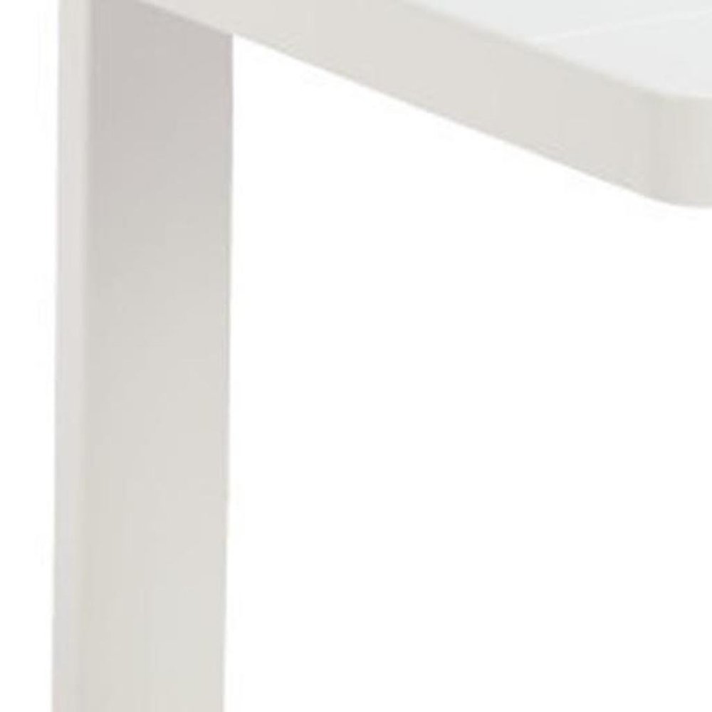 43" White Aluminum Outdoor Coffee Table  Warm Home View