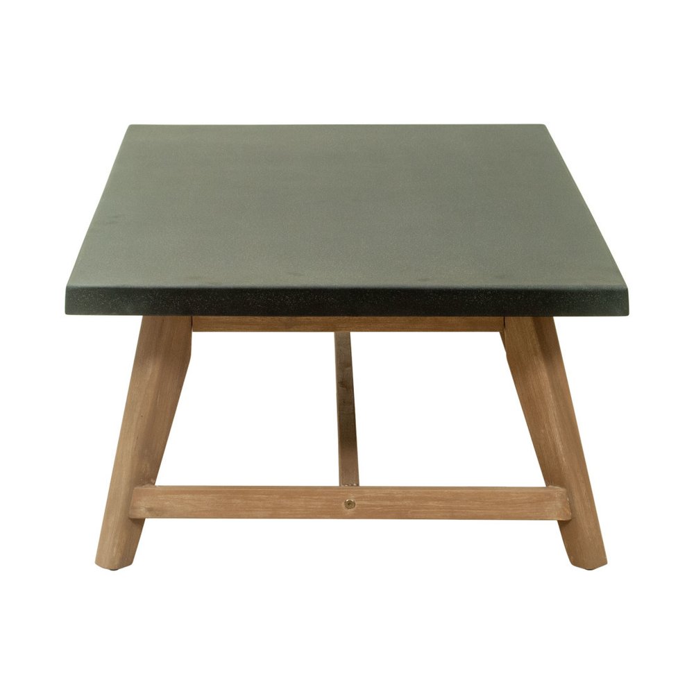 48" Dark Gray Concrete Outdoor Coffee Table  Warm Home View