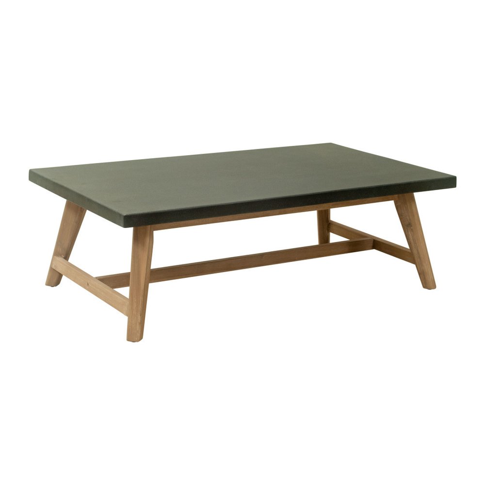 48" Dark Gray Concrete Outdoor Coffee Table  Warm Home View