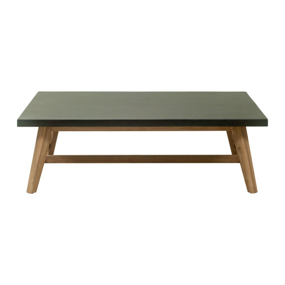 48" Dark Gray Concrete Outdoor Coffee Table  Warm Home View