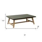 48" Dark Gray Concrete Outdoor Coffee Table  Warm Home View