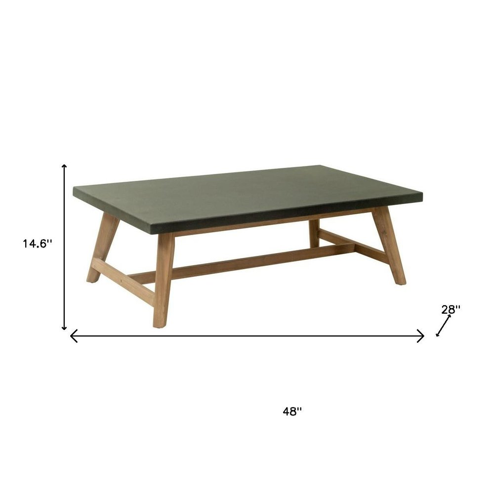 48" Dark Gray Concrete Outdoor Coffee Table  Warm Home View
