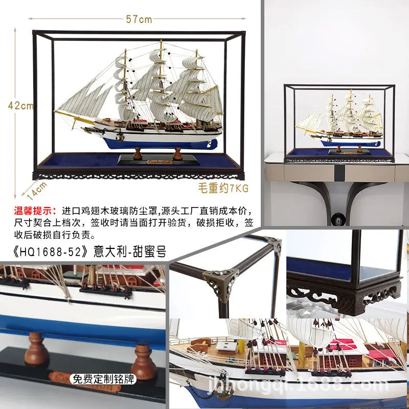 Sailing Ship Model - Real Wood Craft for Home Decor  Warm Home View