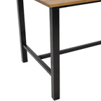 47" Brown Solid Wood Outdoor Dining Table with Steel Frame  Warm Home View