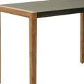 56" Gray And Natural Faux Concrete And Solid Wood Outdoor Bar Table  Warm Home View