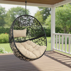 38" Yellow Steel Outdoor Egg Chair  Warm Home View