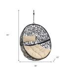 38" Yellow Steel Outdoor Egg Chair  Warm Home View