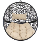 38" Yellow Steel Outdoor Egg Chair  Warm Home View