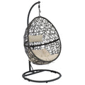 42" Beige Steel Outdoor Egg Chair  Warm Home View