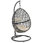42" Beige Steel Outdoor Egg Chair  Warm Home View