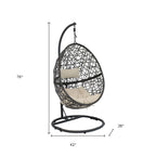42" Beige Steel Outdoor Egg Chair  Warm Home View