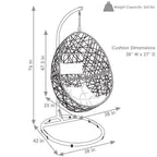 42" Beige Steel Outdoor Egg Chair  Warm Home View