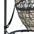 42" Beige Steel Outdoor Egg Chair  Warm Home View