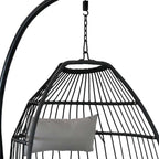 46" Gray Steel Outdoor Egg Chair  Warm Home View