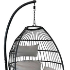 46" Gray Steel Outdoor Egg Chair  Warm Home View