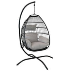 46" Gray Steel Outdoor Egg Chair  Warm Home View