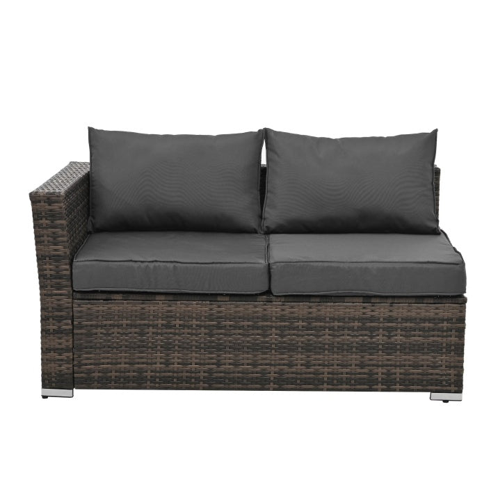 4-Piece Seasonal PE Wicker Patio Furniture Set with Tempered Glass Table - Brown  Warm Home View