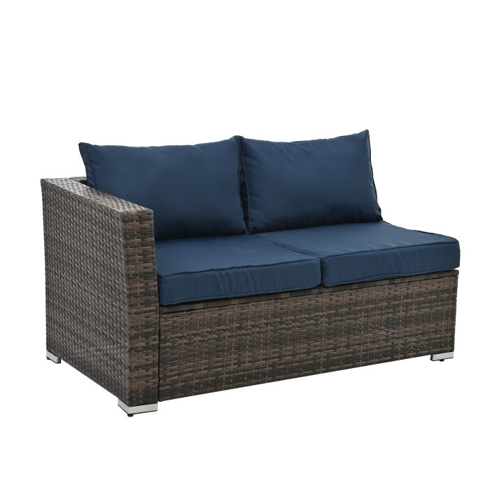 4-Piece All-Weather PE Wicker Patio Conversation Set with Glass Table - Brown  Warm Home View