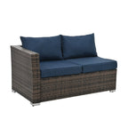 4-Piece All-Weather PE Wicker Patio Conversation Set with Glass Table - Brown  Warm Home View