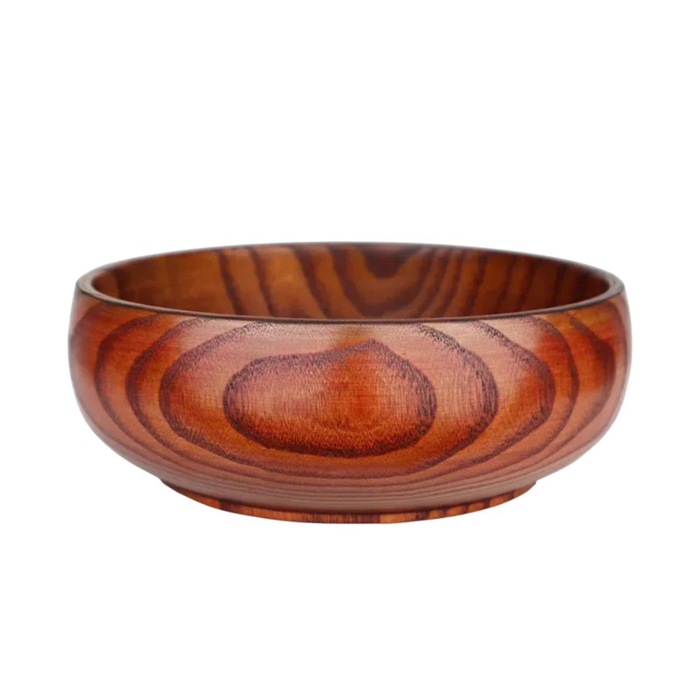 7" Brown Solid Wood Round Serving Bowl  Warm Home View