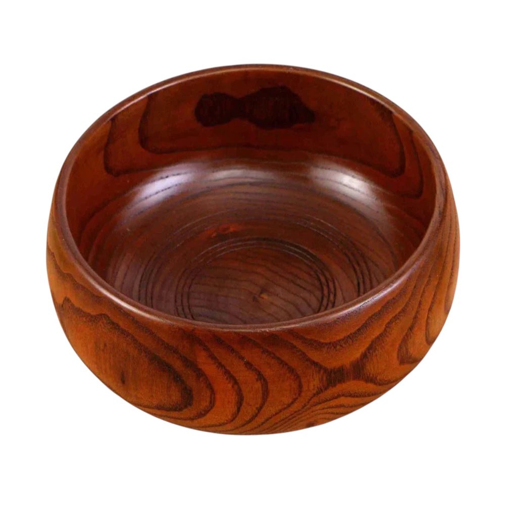 7" Brown Solid Wood Round Serving Bowl  Warm Home View