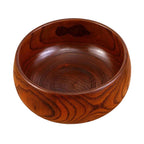7" Brown Solid Wood Round Serving Bowl  Warm Home View
