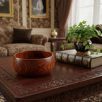 7" Brown Solid Wood Round Serving Bowl  Warm Home View