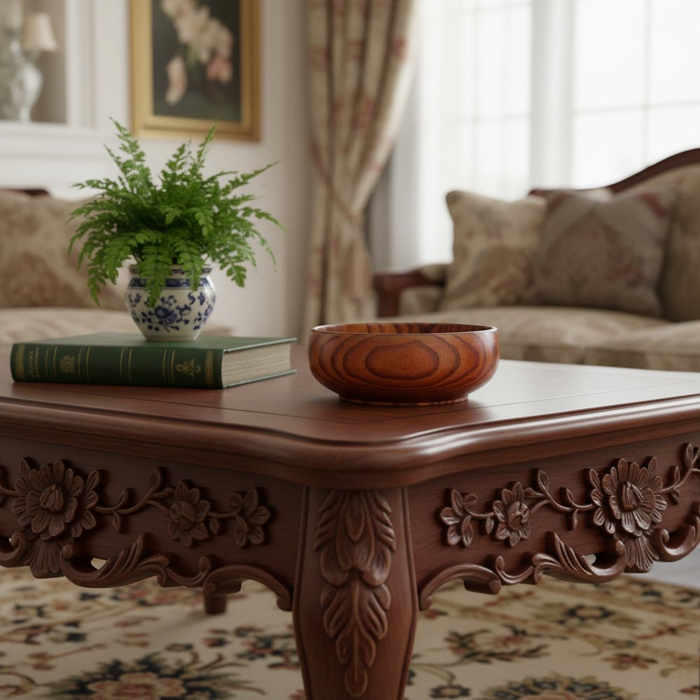 7" Brown Solid Wood Round Serving Bowl  Warm Home View