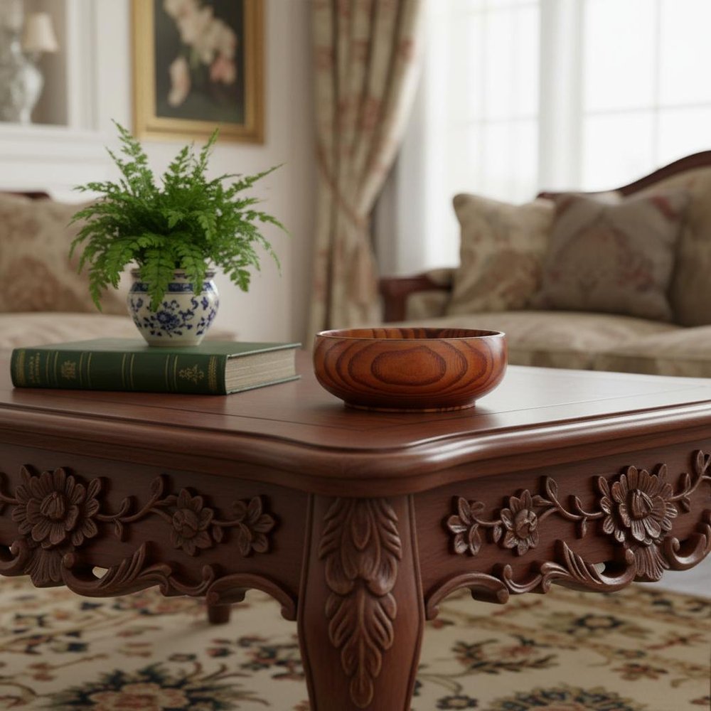 7" Brown Solid Wood Round Serving Bowl  Warm Home View