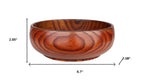 7" Brown Solid Wood Round Serving Bowl  Warm Home View