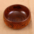 7" Brown Solid Wood Round Serving Bowl  Warm Home View