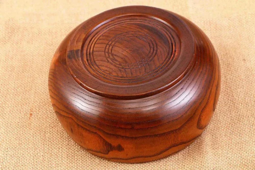 7" Brown Solid Wood Round Serving Bowl  Warm Home View
