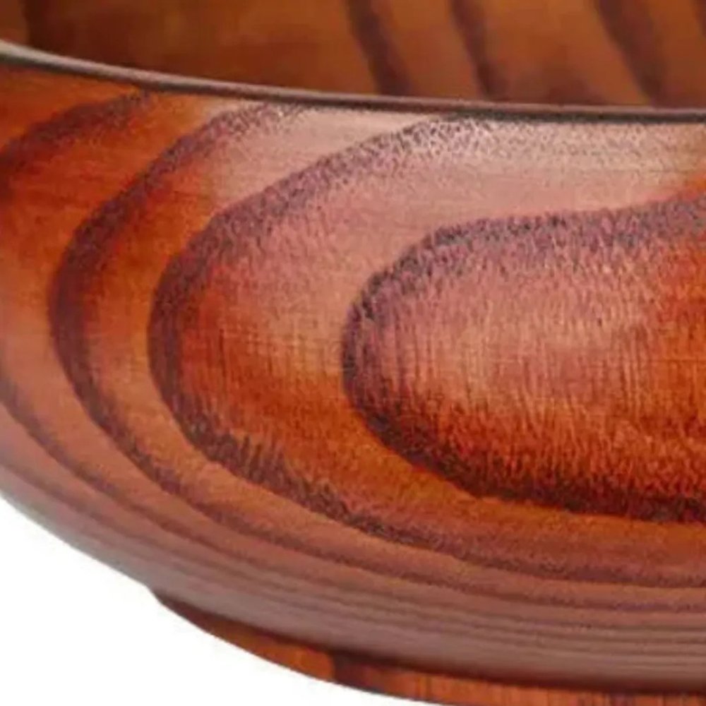 7" Brown Solid Wood Round Serving Bowl  Warm Home View