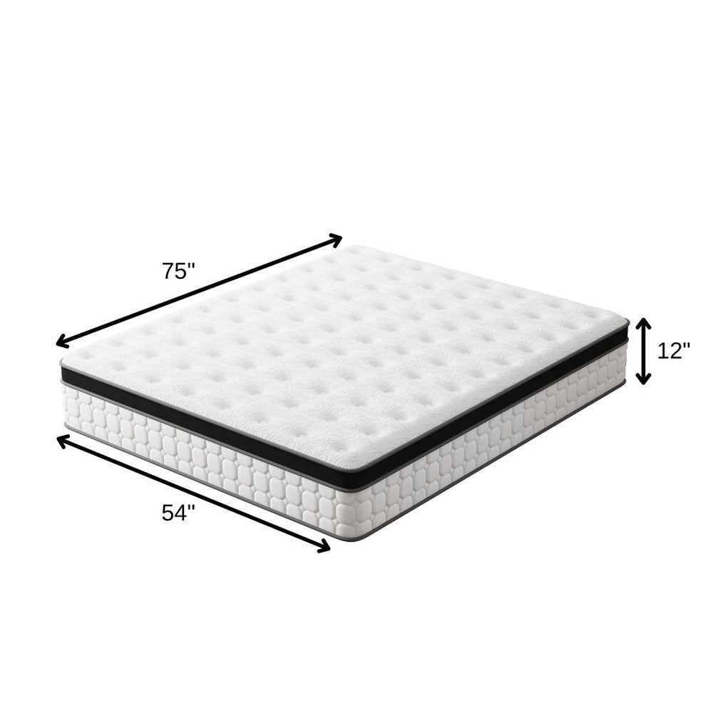 Hybrid Pocket Coil Gel Memory Foam Mattress, White, 1 Piece  Warm Home View