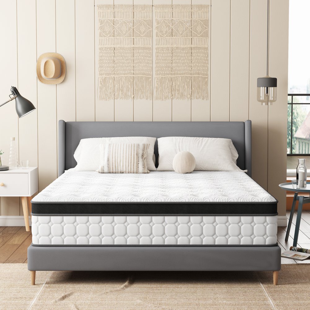 Hybrid Pocket Coil Gel Memory Foam Mattress, White, 1 Piece  Warm Home View