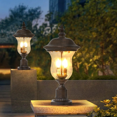 Vintage Outdoor Light Pole Lights - Bronze Aluminum, 1-Piece  Warm Home View
