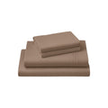 Four Piece Light Brown Cotton Queen Sheet Set  Warm Home View