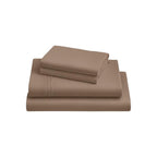 Four Piece Light Brown Cotton Queen Sheet Set  Warm Home View