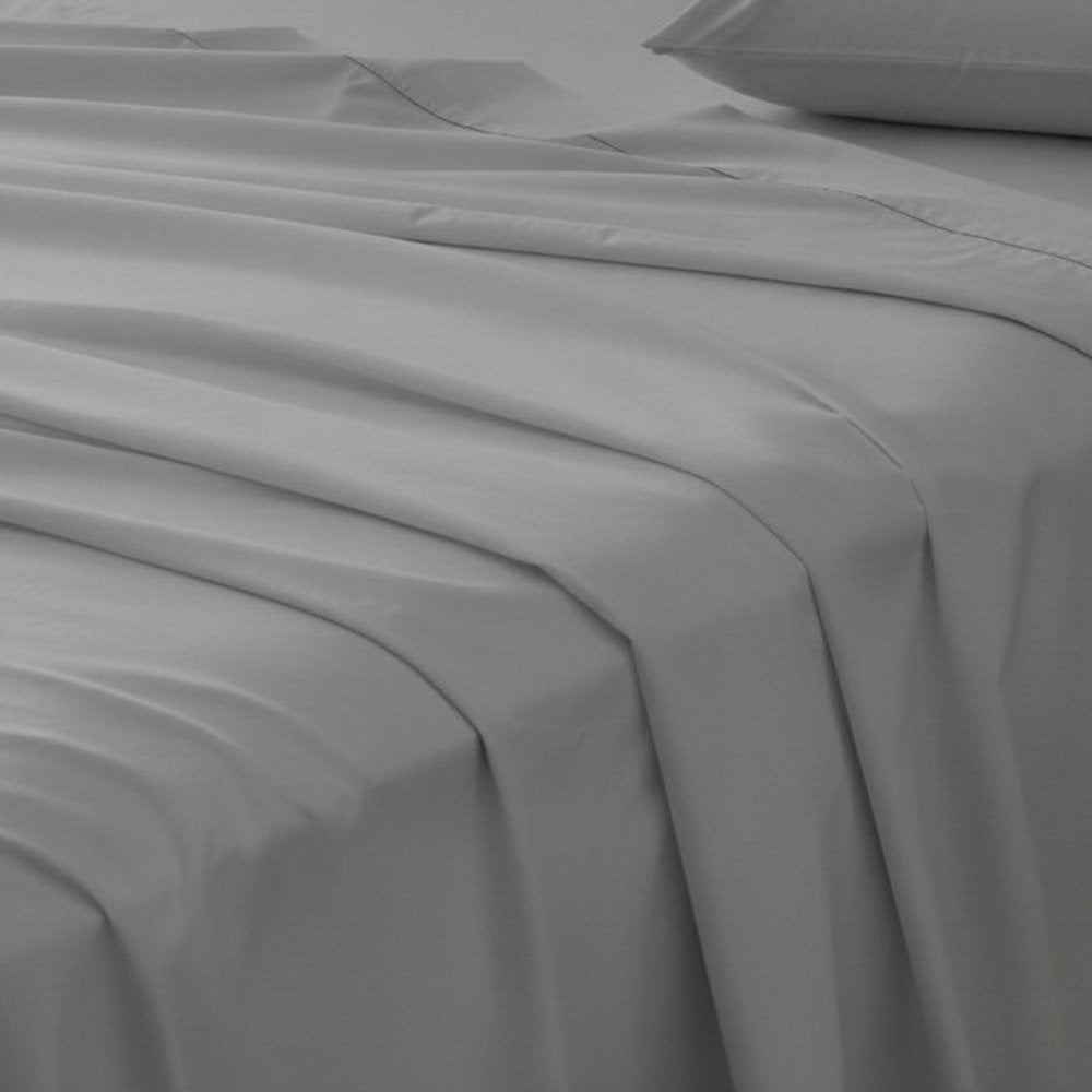 Four Piece Light Gray Cotton King Sheet Set  Warm Home View