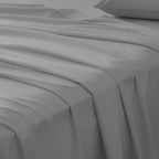 Four Piece Light Gray Cotton King Sheet Set  Warm Home View