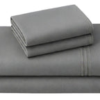 Four Piece Light Gray Cotton King Sheet Set  Warm Home View