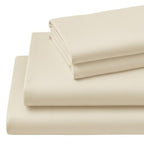 Four Piece Ivory Cotton Queen Sheet Set  Warm Home View