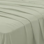 Four Piece Sage Cotton King Sheet Set  Warm Home View